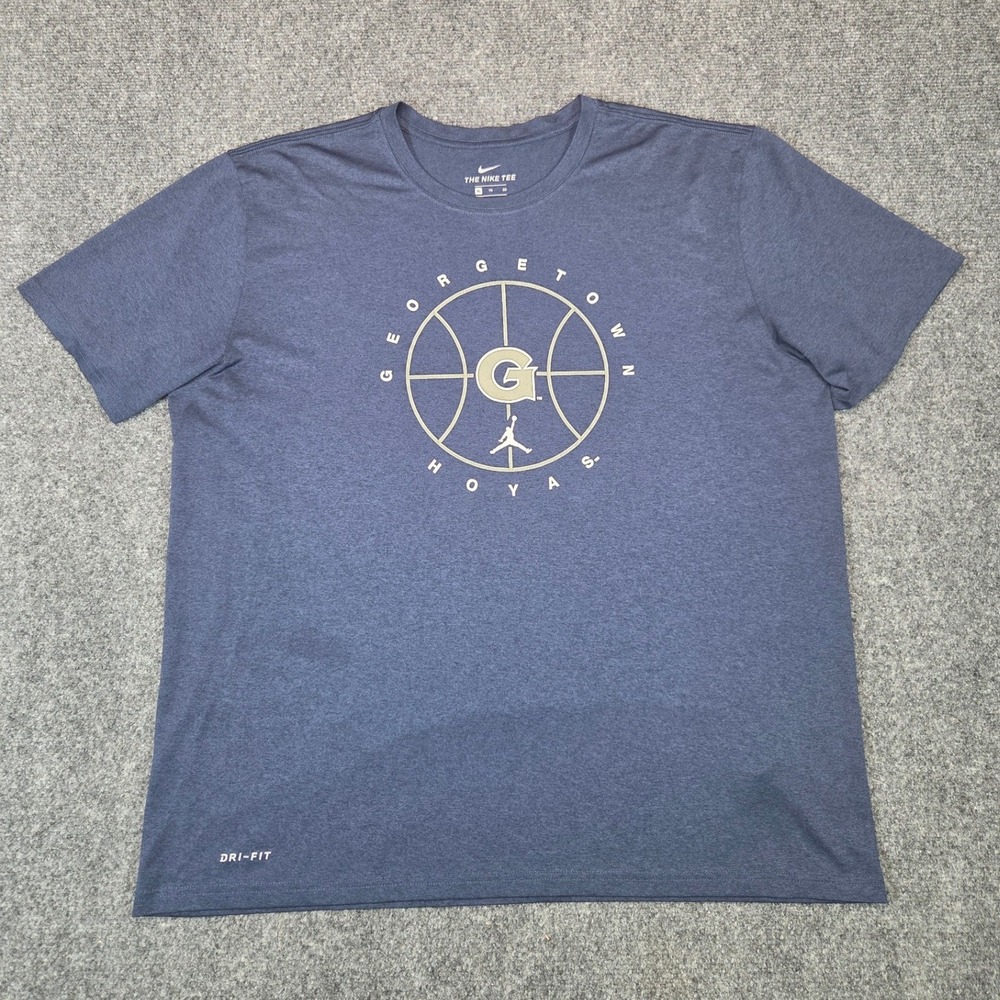 Nike Georgetown Hoyas Tee Shirt Mens XL Navy Blue Legend Dri-FIT